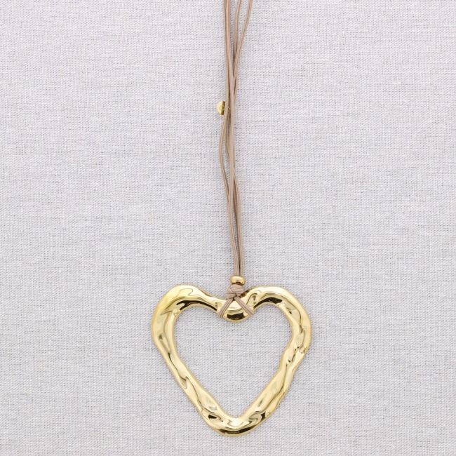 LONG ELASTIC STEEL NECKLACE HEART PENDANT