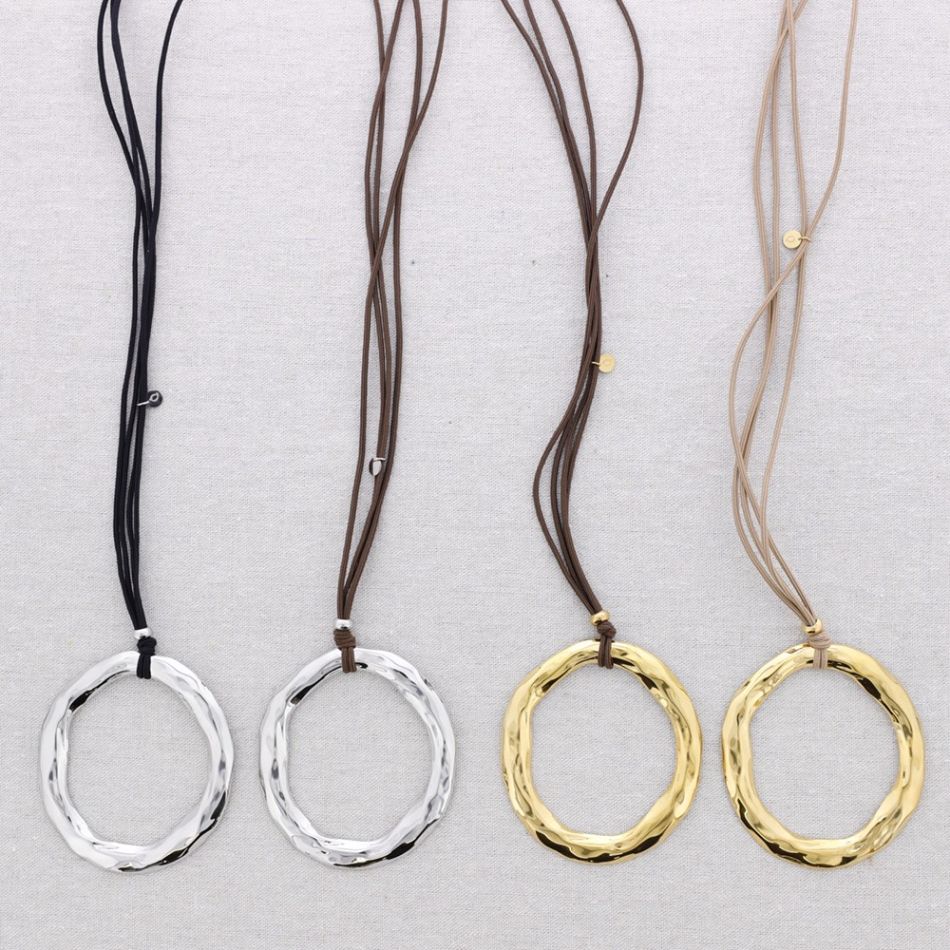 COLLAR LARGO ACERO ELÁSTICO COLGANTE ARO