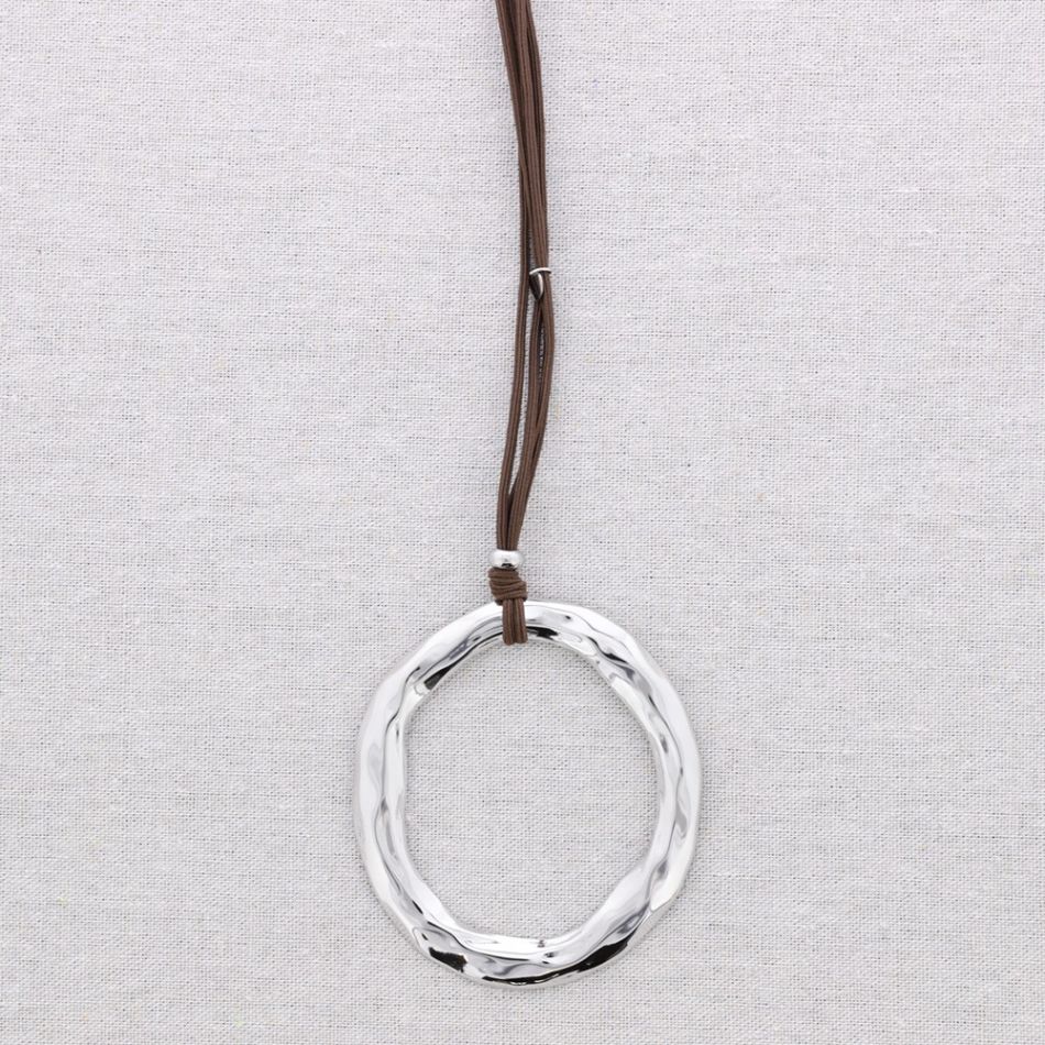 COLLAR LARGO ACERO ELÁSTICO COLGANTE ARO
