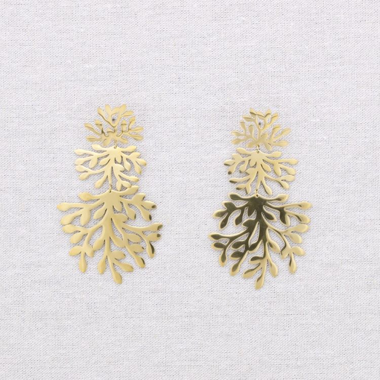 PENDIENTES ACERO COLGANTE CORALES 2