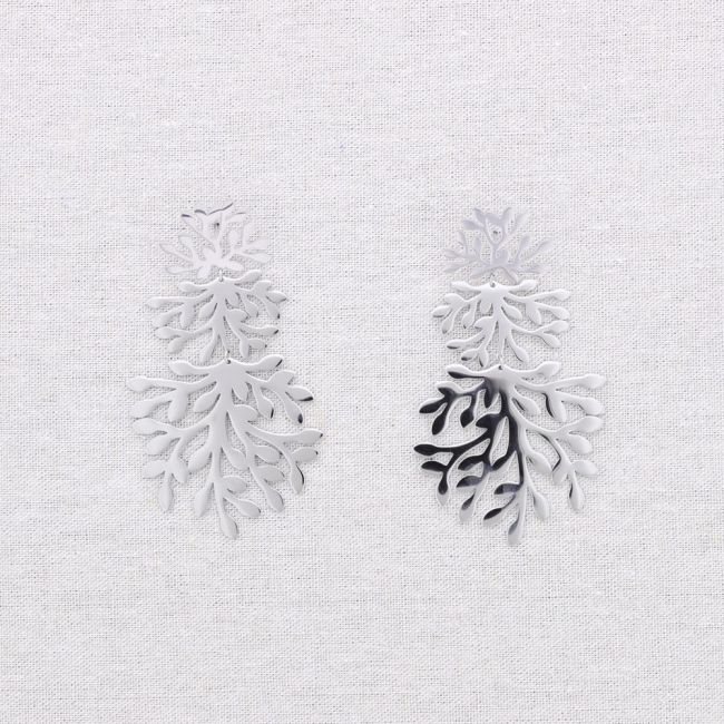 PENDIENTES ACERO COLGANTE CORALES