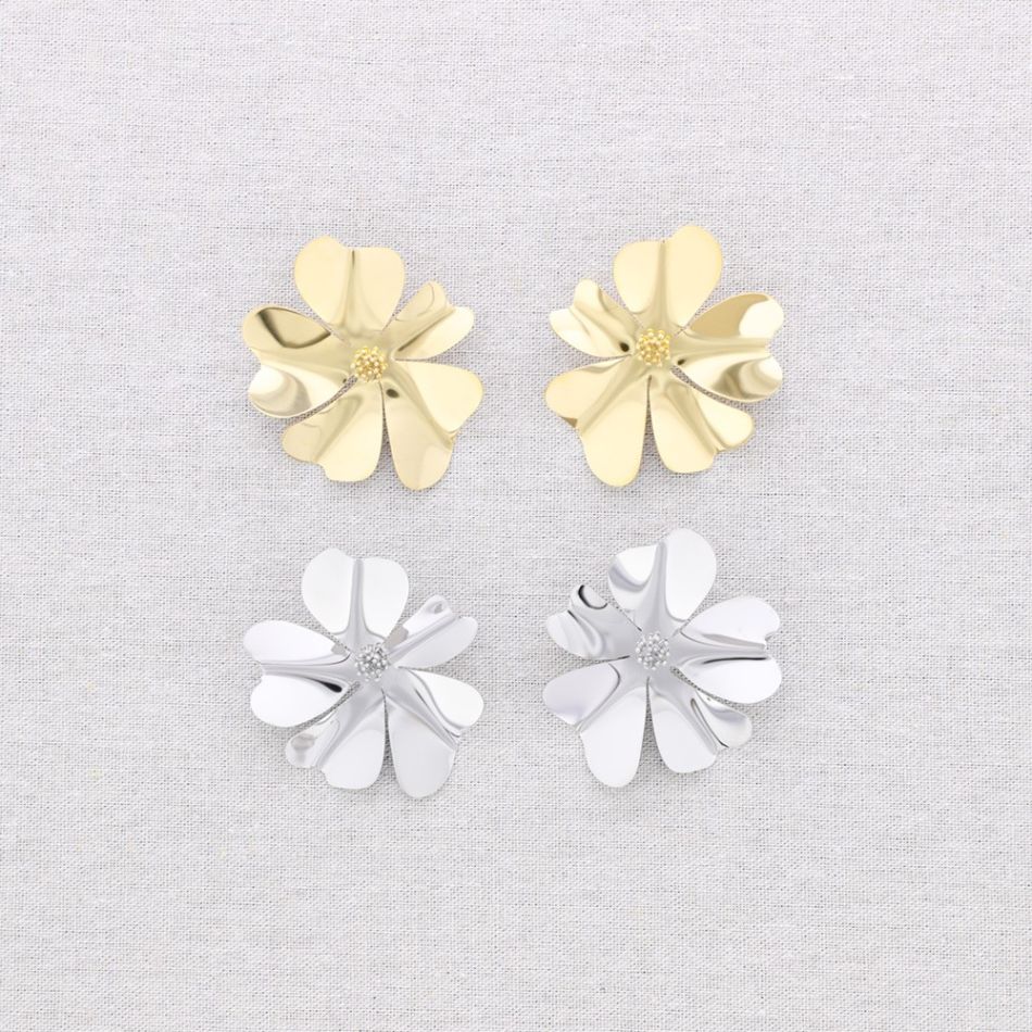 PENDIENTES ACERO FLOR