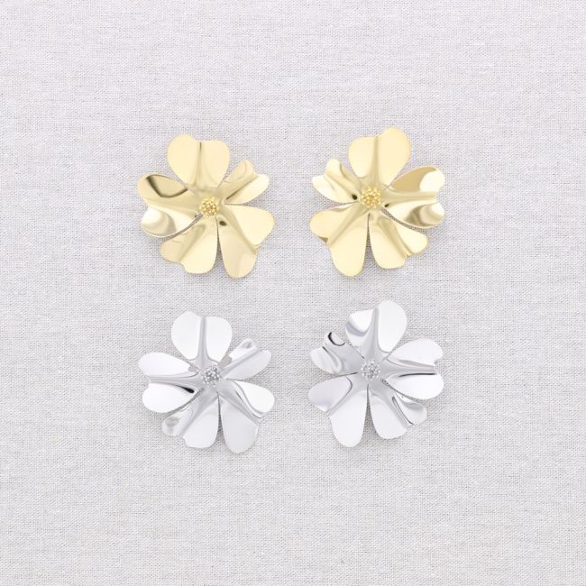STEEL FLOWER EARRINGS