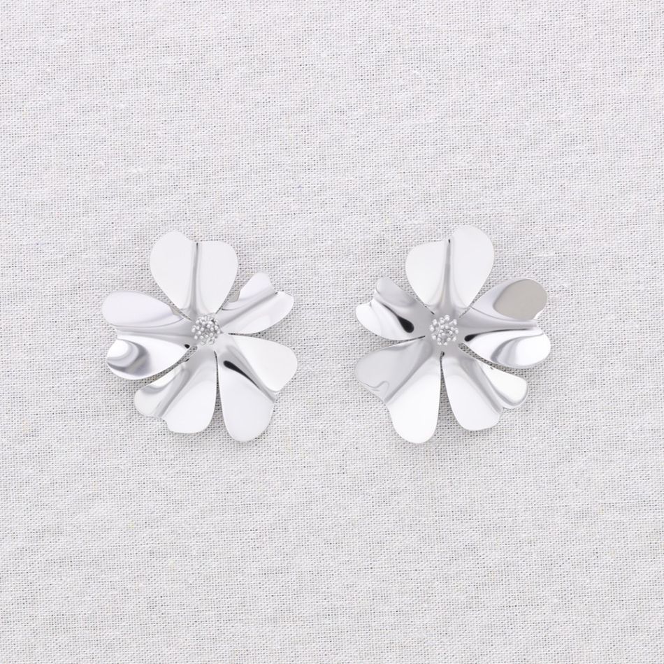 PENDIENTES ACERO FLOR