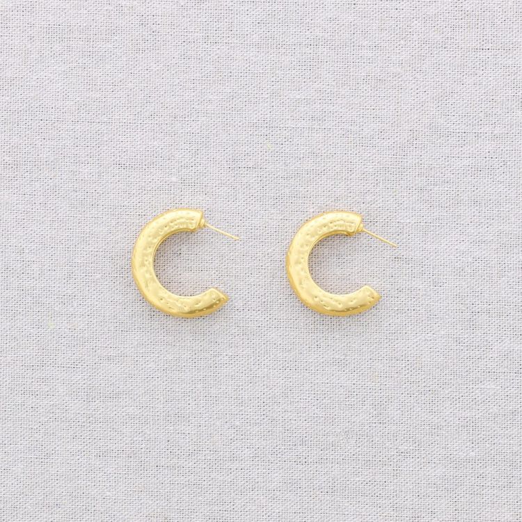 PENDIENTES MATE ACERO ARO IRREGULAR 2
