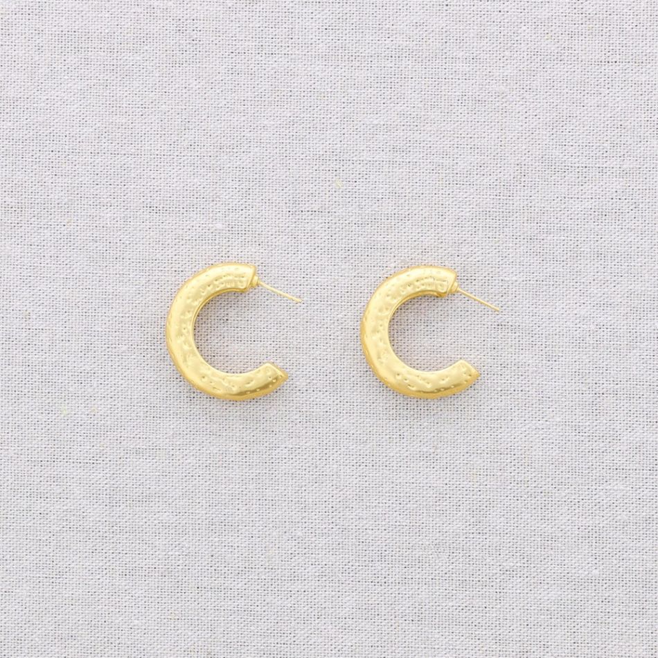 PENDIENTES MATE ACERO ARO IRREGULAR