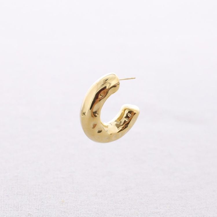 3CM RIVET STEEL HOOP EARRINGS