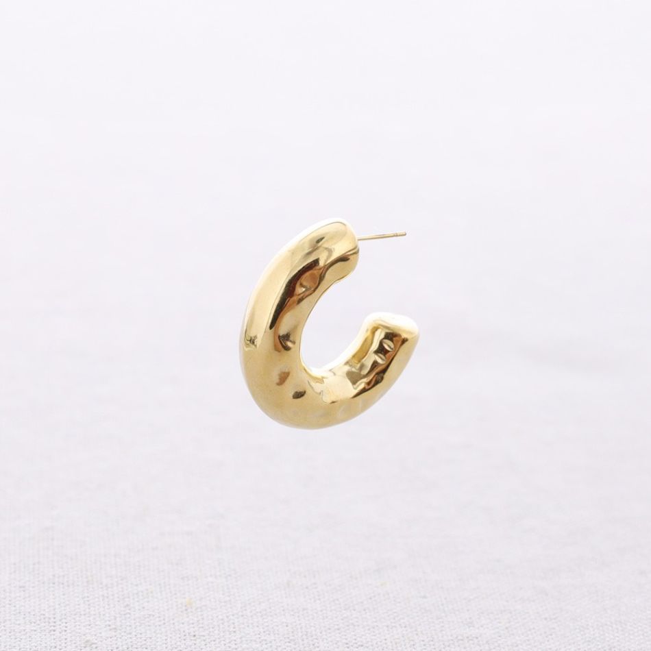 3CM RIVET STEEL HOOP EARRINGS