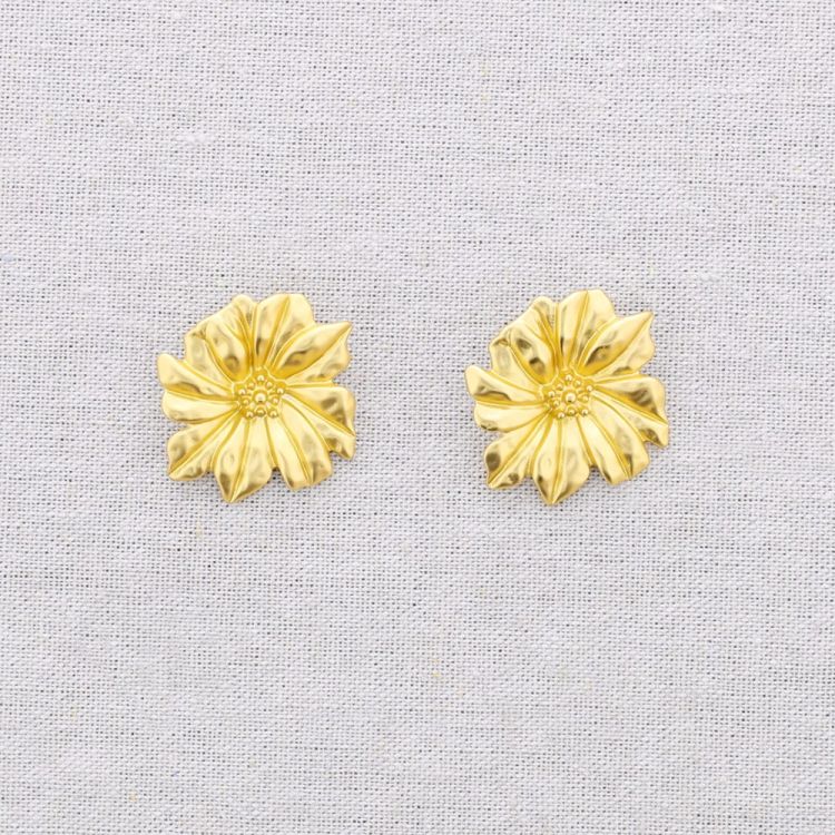 STEEL FLOWER EARRINGS