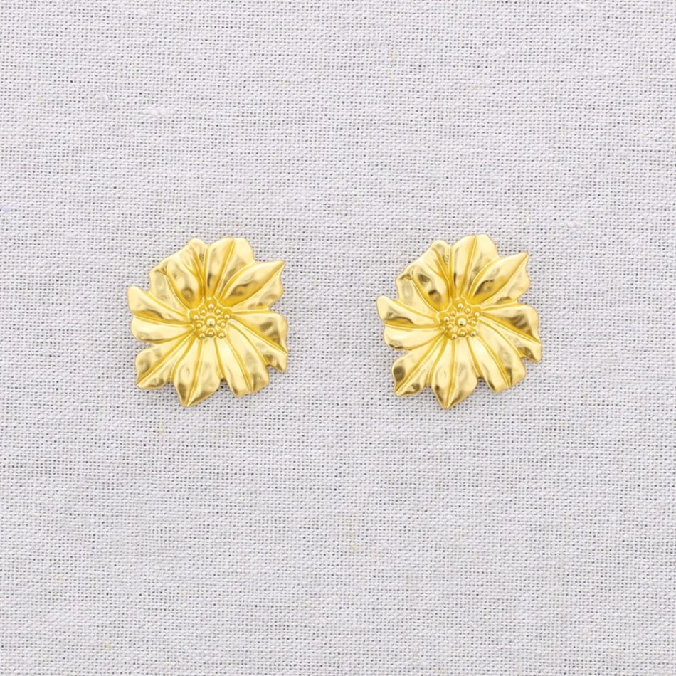 PENDIENTES ACERO FLOR