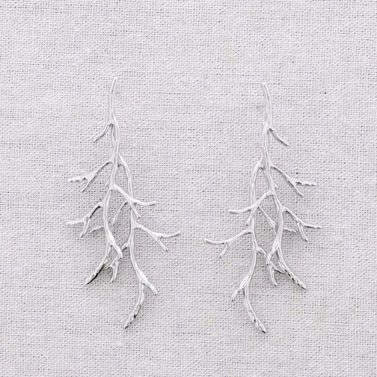 CORAL STEEL EARRINGS 2