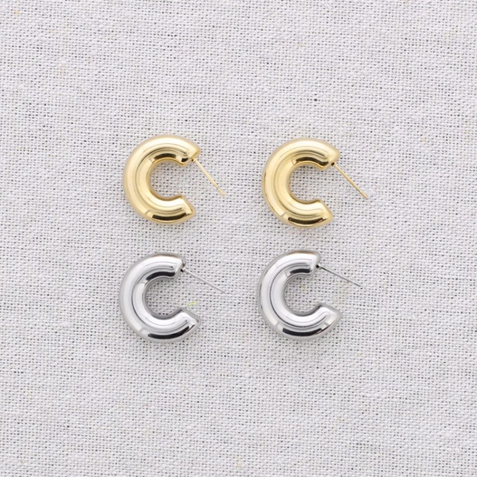 2CM HOOP STEEL EARRINGS