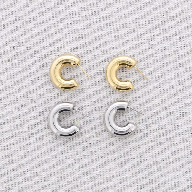 2CM HOOP STEEL EARRINGS
