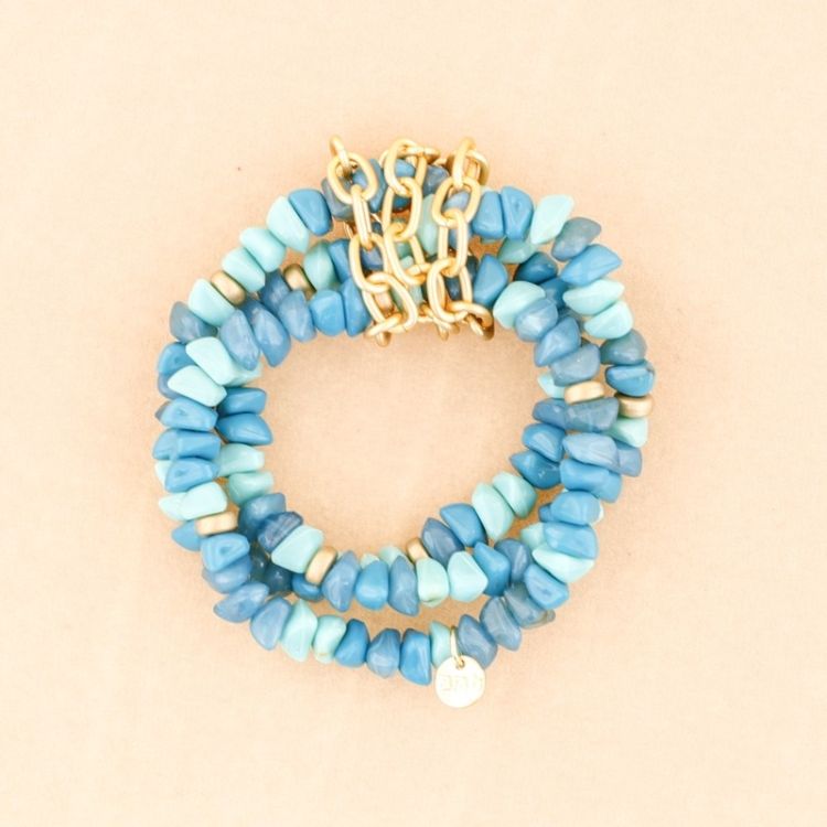 ELASTIC THREE STRIPS RESIN BEADS BRACELET 2