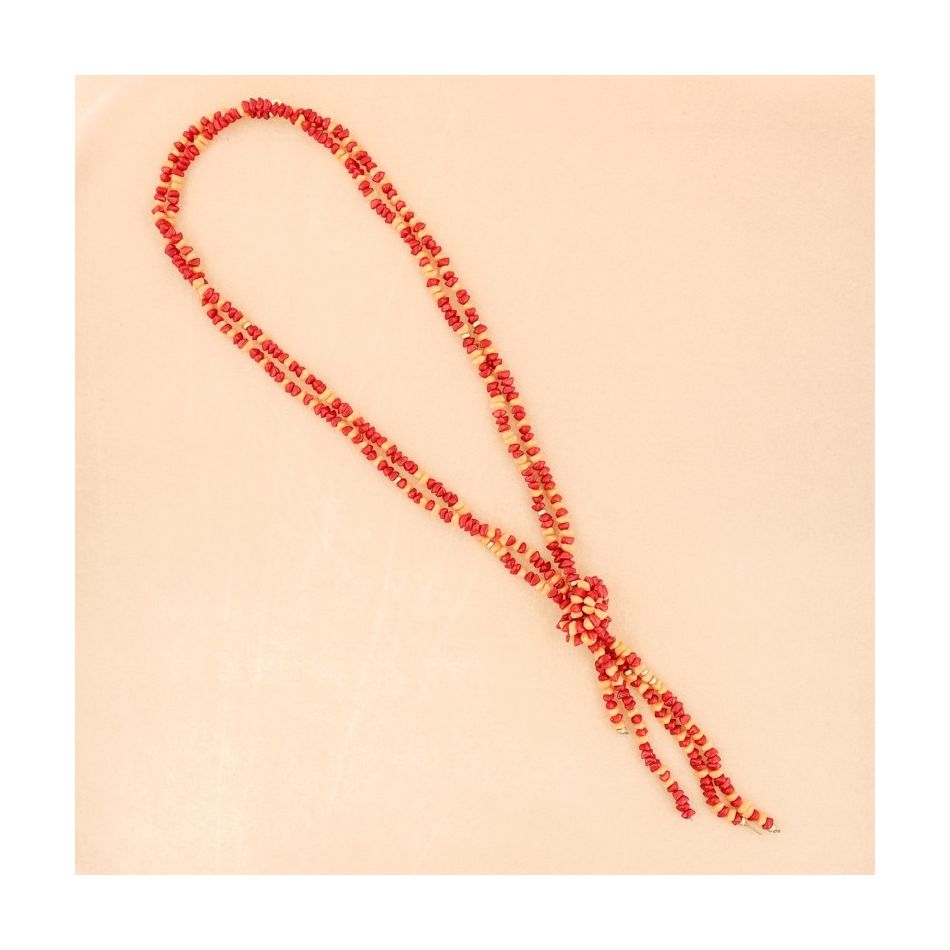 LONG KNOT NECKLACE WITH RESIN BEADS