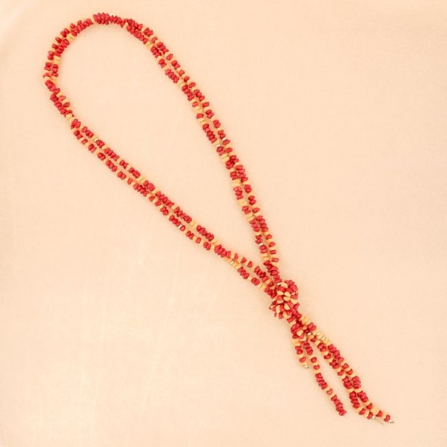 LONG KNOT NECKLACE WITH RESIN BEADS