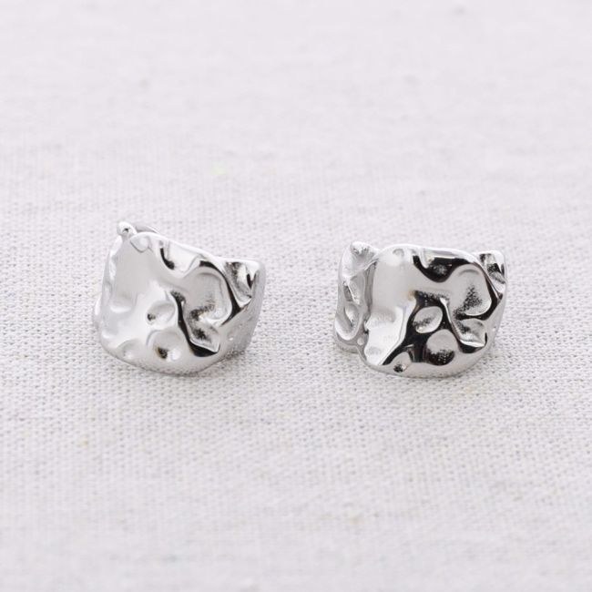 RIVET STEEL HOOP EARRINGS