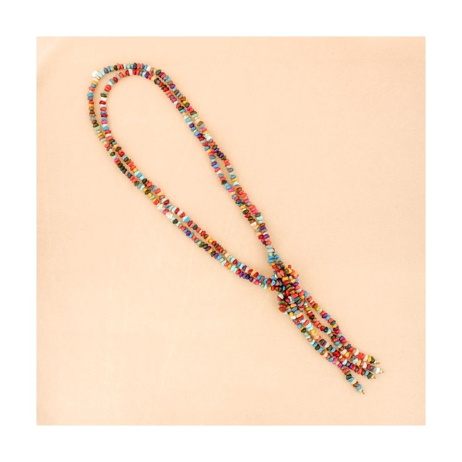 COLLAR LARGO NUDO CUENTAS RESINA