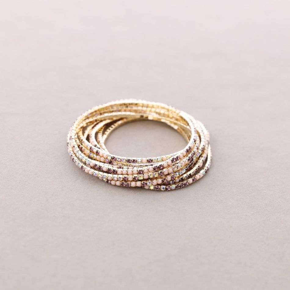 ELASTIC BRACELET SET 10 CRYSTAL STRIPS