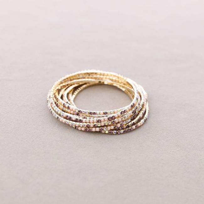 PULSERA ELASTICA SET 10 TIRAS CRISTALES