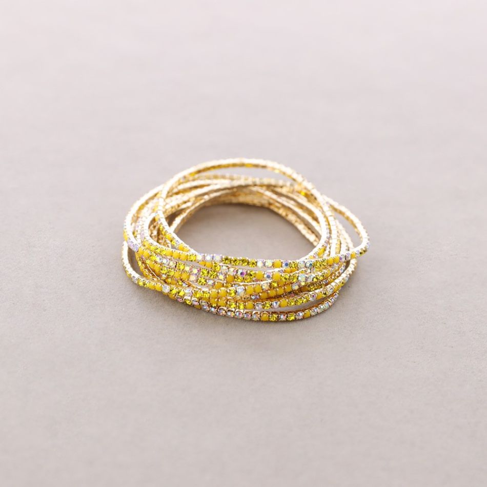 ELASTIC BRACELET SET 10 CRYSTAL STRIPS