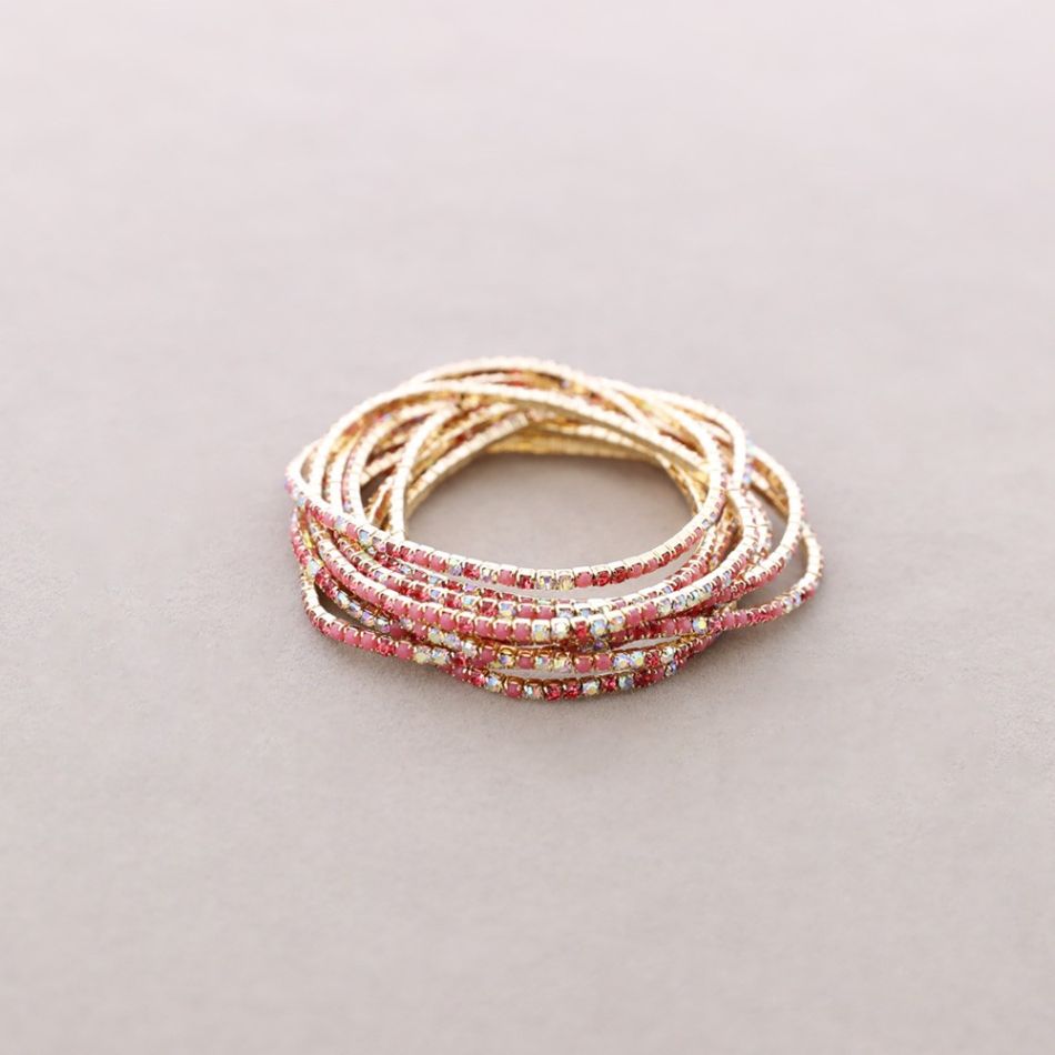 ELASTIC BRACELET SET 10 CRYSTAL STRIPS