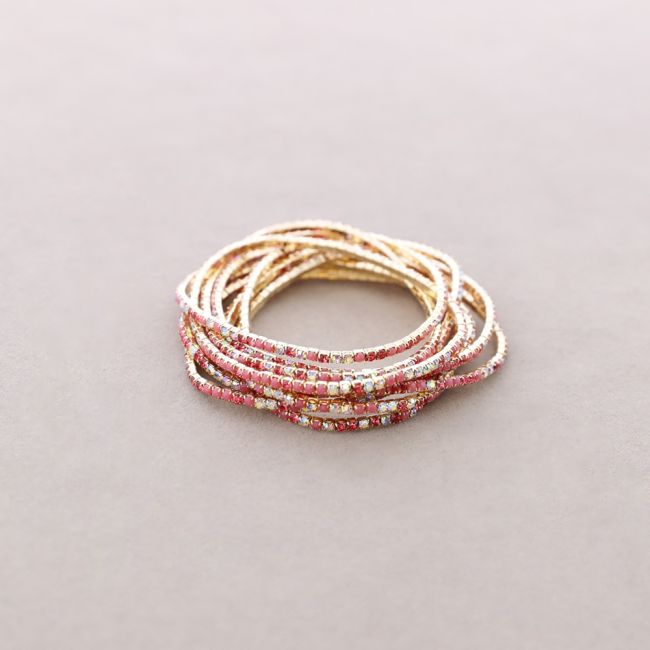ELASTIC BRACELET SET 10 CRYSTAL STRIPS