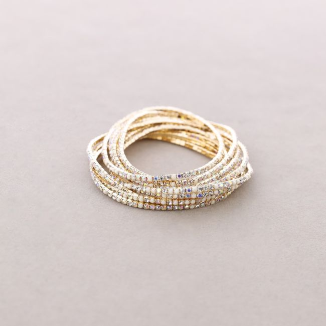 ELASTIC BRACELET SET 10 CRYSTAL STRIPS