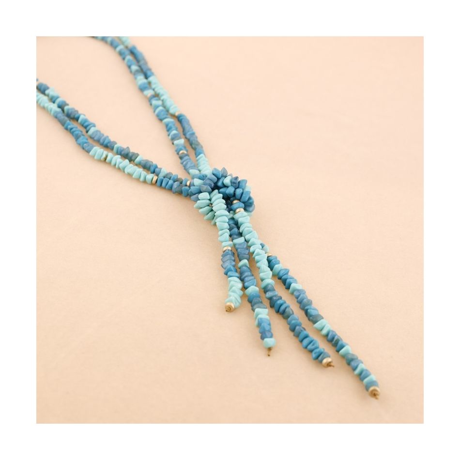 COLLAR LARGO NUDO CUENTAS RESINA