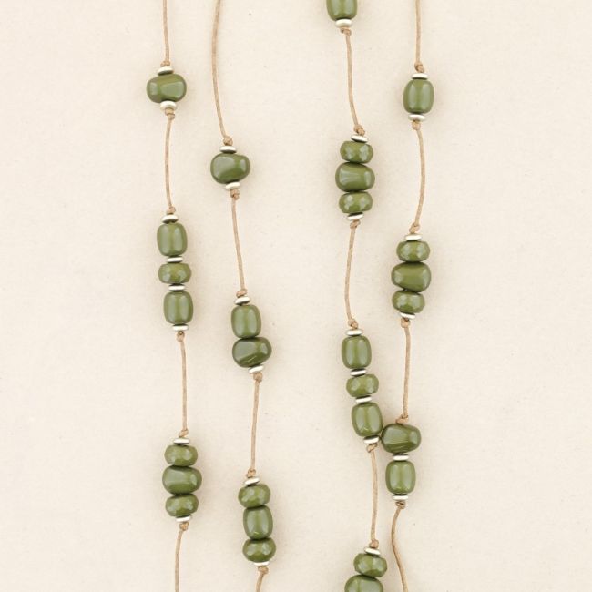 LONG DOUBLE RESIN BEADS NECKLACE