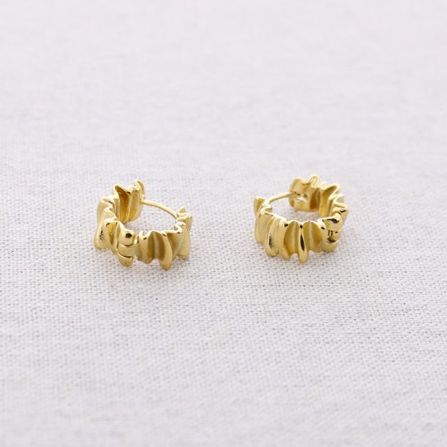STRIPED STEEL HOOP EARRINGS