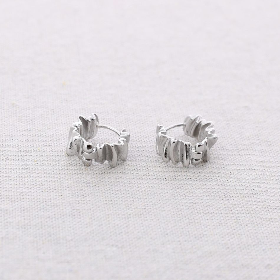 STRIPED STEEL HOOP EARRINGS