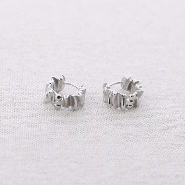 STRIPED STEEL HOOP EARRINGS
