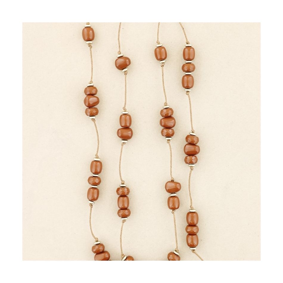 LONG DOUBLE RESIN BEADS NECKLACE