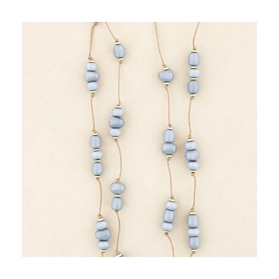 LONG DOUBLE RESIN BEADS NECKLACE