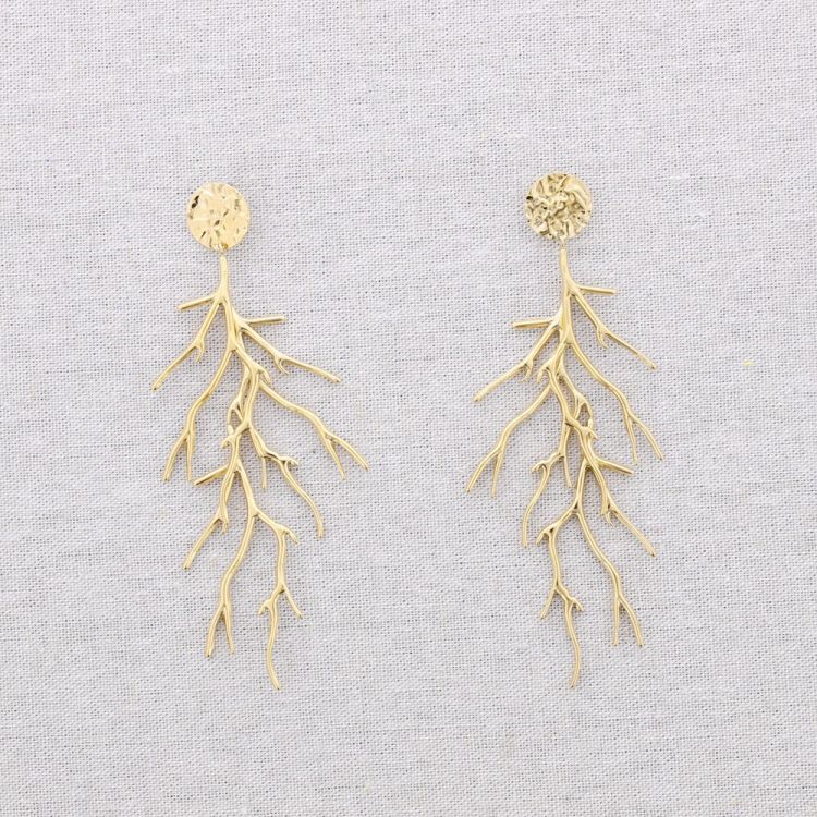 STEEL CORAL PENDANT EARRINGS 2