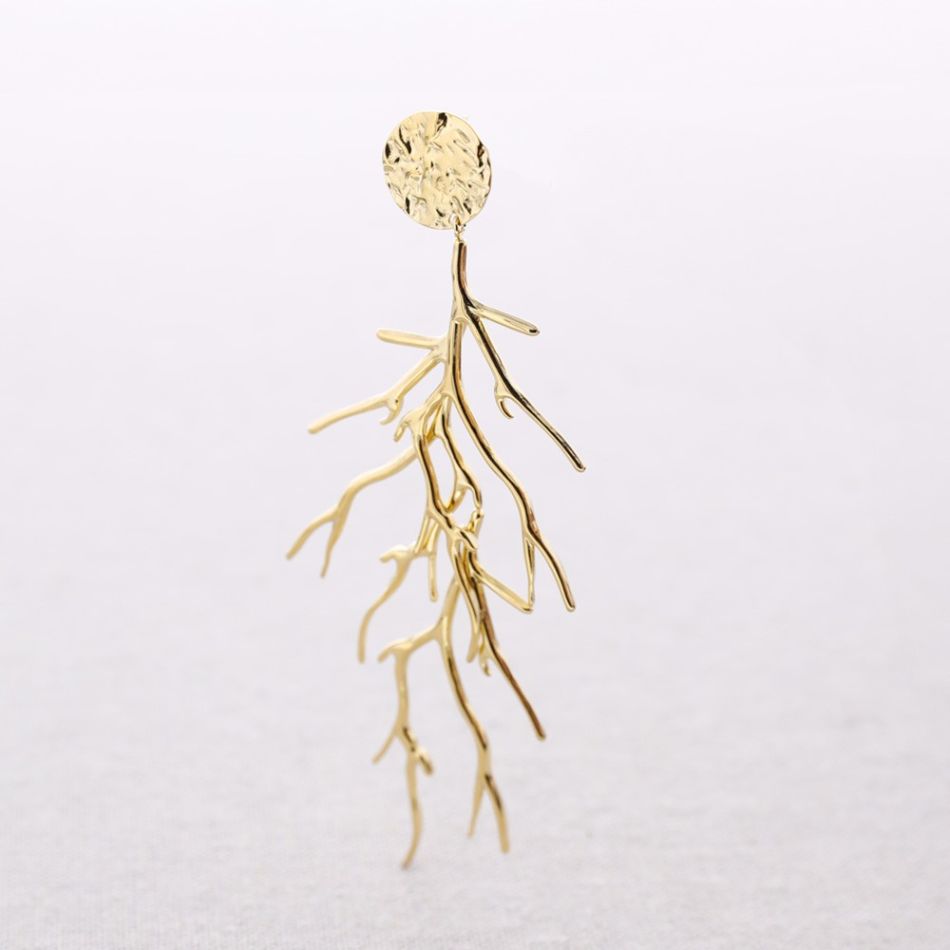 STEEL CORAL PENDANT EARRINGS