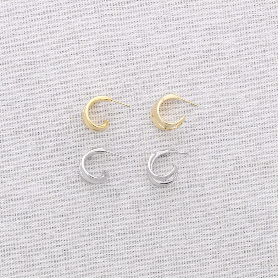 DOUBLE HOOP STEEL EARRINGS