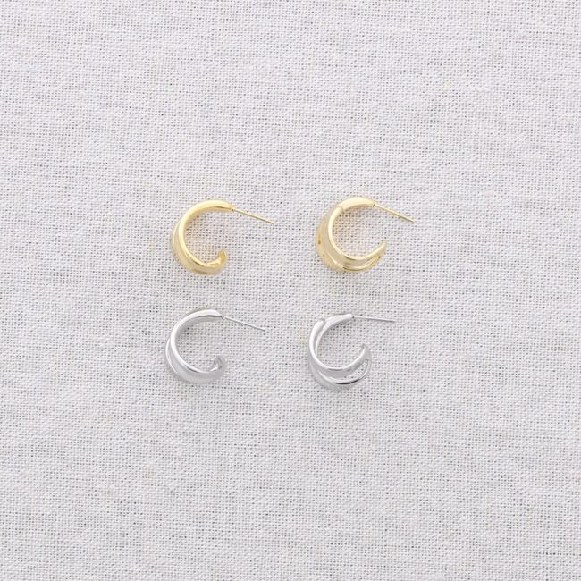 DOUBLE HOOP STEEL EARRINGS