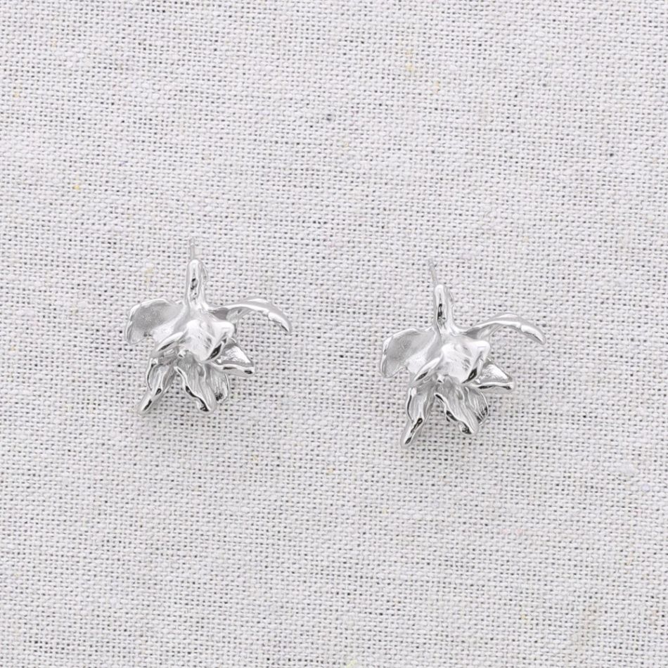 PENDIENTES ACERO FLOR