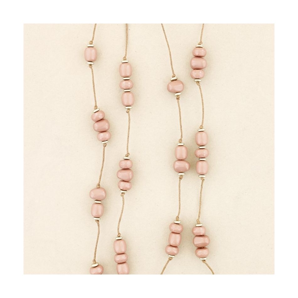 COLLAR LARGO DOBLE CUENTAS RESINA