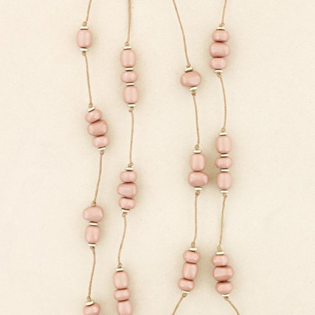 LONG DOUBLE RESIN BEADS NECKLACE