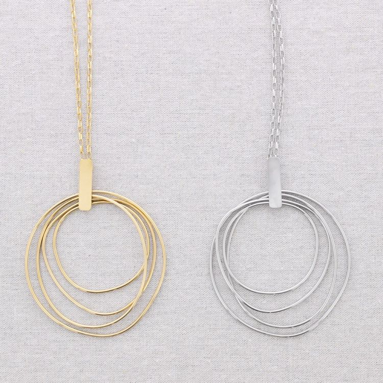 COLLAR LARGO ACERO COLGANTE 4 AROS 2