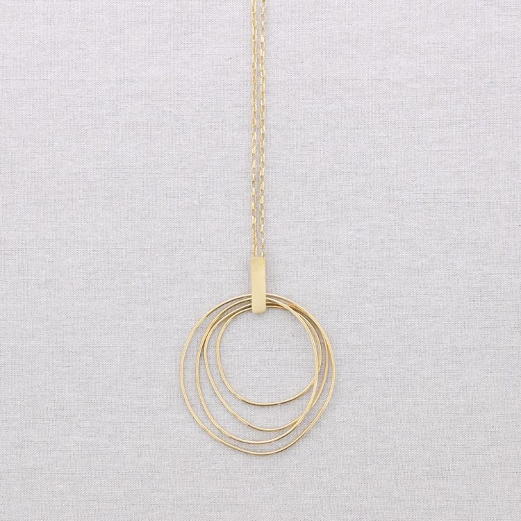 COLLAR LARGO ACERO COLGANTE 4 AROS