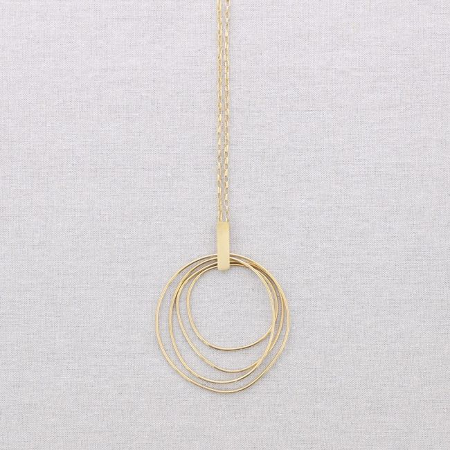 COLLAR LARGO ACERO COLGANTE 4 AROS