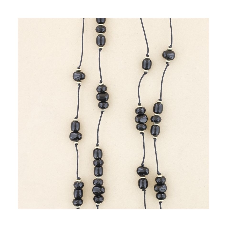 COLLAR LARGO DOBLE CUENTAS RESINA