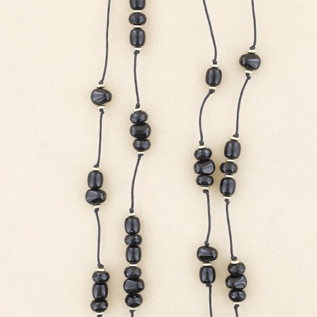 COLLAR LARGO DOBLE CUENTAS RESINA