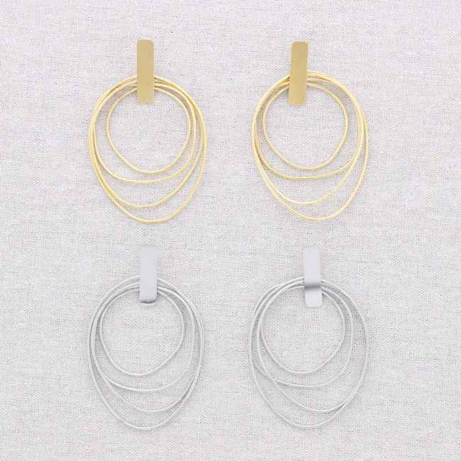 4 HOOPS PENDANT STEEL EARRINGS