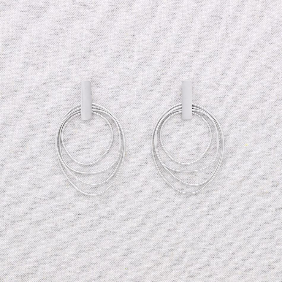 PENDIENTES ACERO COLGANTE 4 AROS