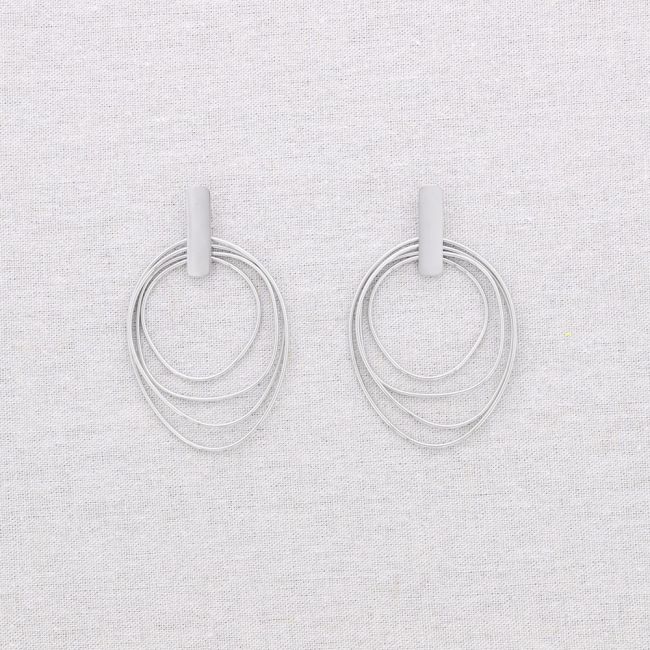 4 HOOPS PENDANT STEEL EARRINGS